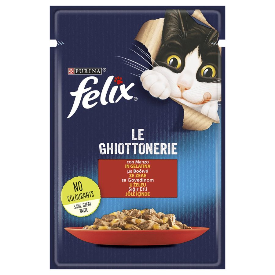 پوچ فیلیکس گربه بالغ با طعم گوشت گاو در ژله Purina felix le ghiottonerie beef in jelly pouch