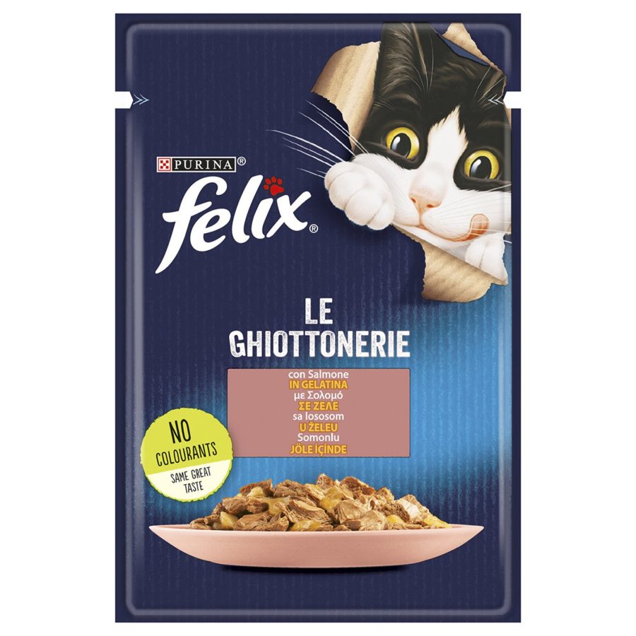 پوچ فیلیکس گربه بالغ با طعم ماهی سالمون در ژله Purina felix Appetizing pieces Salmon in jelly pouch