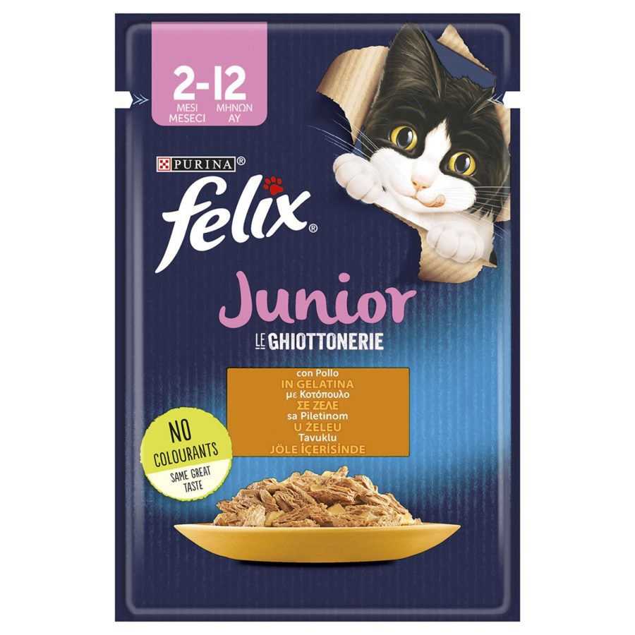 پوچ فیلیکس بچه گربه با طعم گوشت مرغ در ژله  Purina Felix Junior chicken in jelly pouch